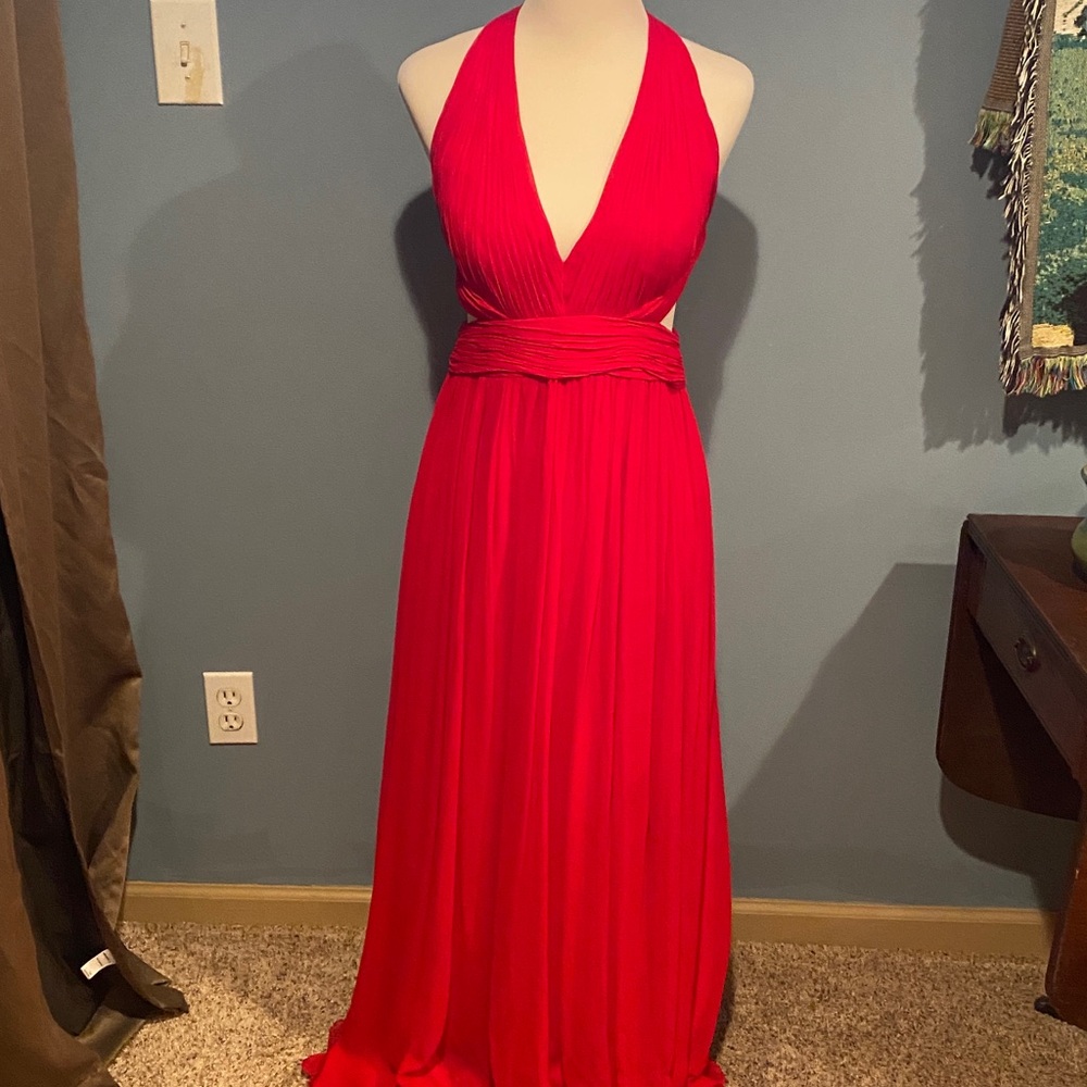 Aidan Mattox Vibrant Red Evening Dress